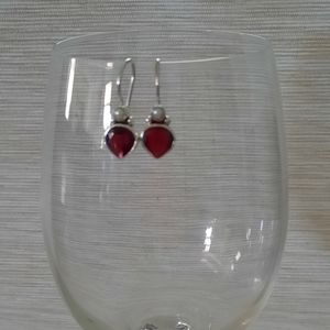 Garnet and pearl  earrings